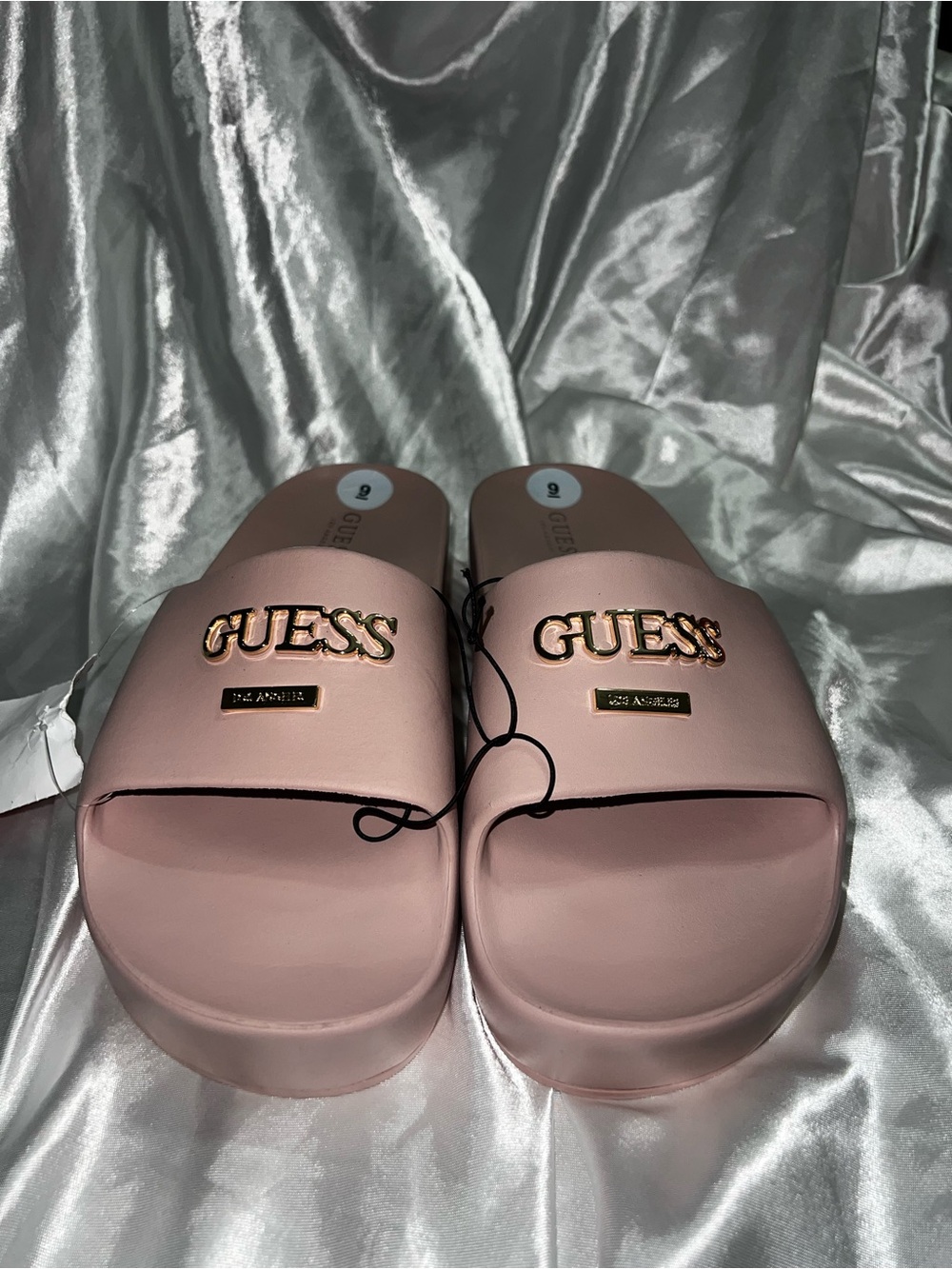 Guess pink scuba slide sandals